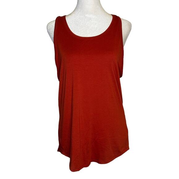 Athleta Yogini dark orange cross back tank top size M - Picture 1 of 11